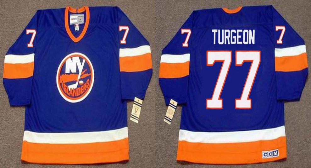 2019 Men New York Islanders 77 Turgeon blue CCM NHL jersey